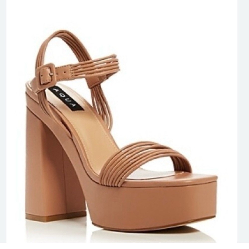 🚨⬇️💲AQUA Women’s Platform Heels Strappy Block Sandals | Sz. 8.5 NWOB